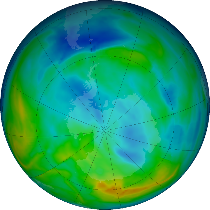 Antarctic ozone map for 04 June 2024